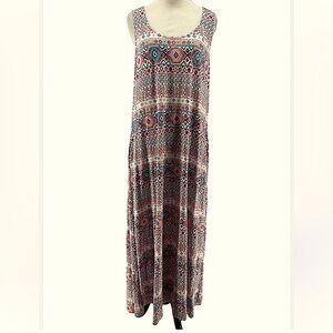 Fresh Produce Sleeveless Maxi Dress Boho Cotton Made in USA